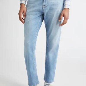 NWOT Men's Platinum Eleventy Slim Leg Stretch Jeans Zucchero Light Wash 30 x 30